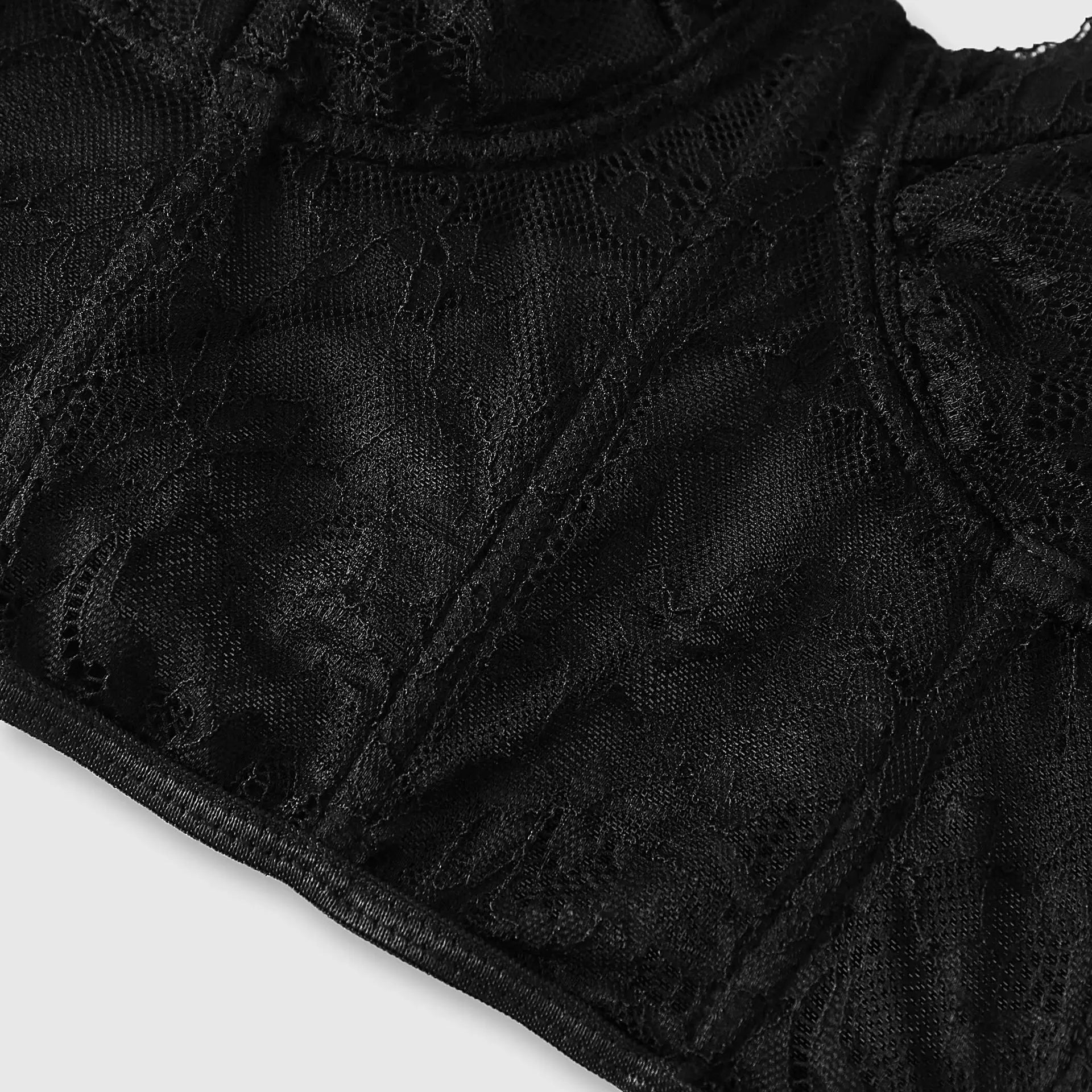Sexy Schwarzes Mesh-Korsett Top – Halbtransparentes Push-Up Bustier für Damen | Club & Party Crop Top